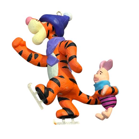Hallmark Vintage 1993 Tigger & Piglet Ice Skating Pooh Bear Christmas Ornament - Picture 1 of 4